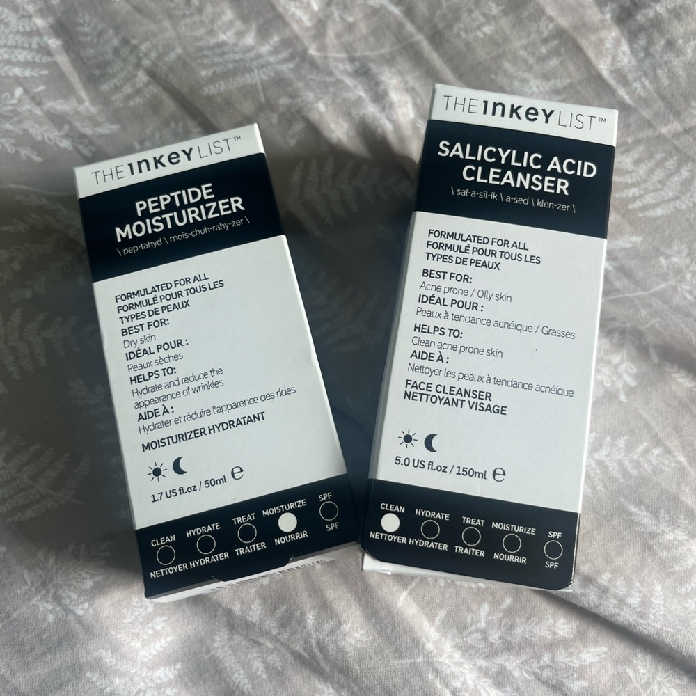 Inkey List Cleanser and Moisturizer duo